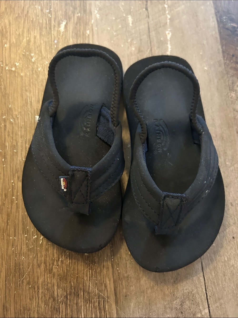Rainbow Kids Black Flip Flop Sandals